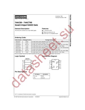 74ACT00SC datasheet  